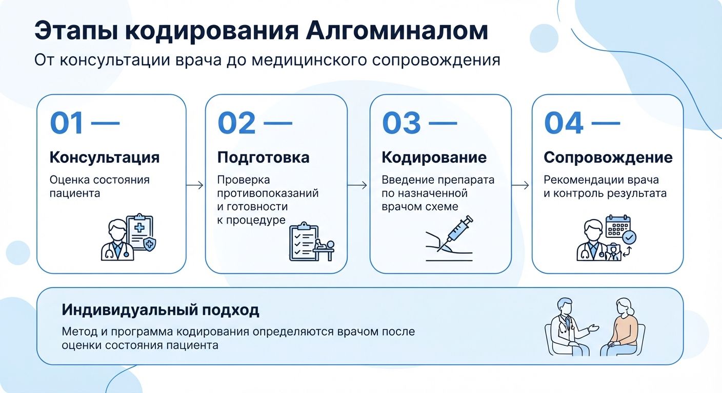 Кодирование препаратом «Алгоминал» в Красном Селе инфографика